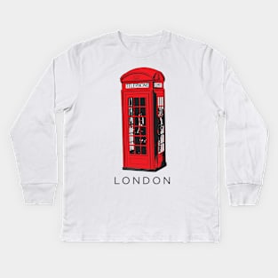 Now You&#39;re Talking in a Red London Telephone Box Kids Long Sleeve T-Shirt